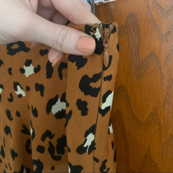Urban Outfitters Leopard Print Flippy Satin Mini Skirt - Picture 5 of 8
